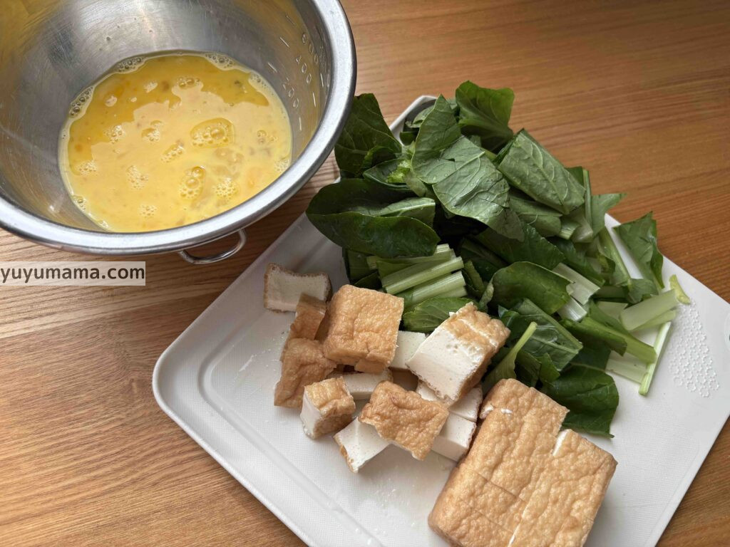 卵・厚揚げ・小松菜